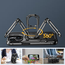 Заредете изображение във визуализатора на галерията – Joyroom Dual Hinge case for iPhone 14 armored case with a stand and a ring holder black

