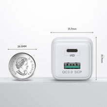 Заредете изображение във визуализатора на галерията – Joyroom charger (EU plug) USB / USB Type C 30W Power Delivery QuickCharge 3.0 AFC FCP white (L-QP303) - TopMag
