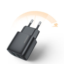 Заредете изображение във визуализатора на галерията – Joyroom fast wall charger 2x USB 2,4A black (L-2A123) - TopMag
