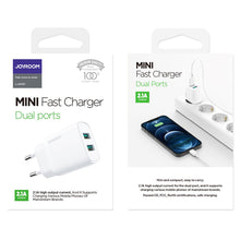 Заредете изображение във визуализатора на галерията – Joyroom charger 2x USB 2.1 A white (L-2A101) - TopMag
