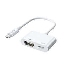 Заредете изображение във визуализатора на галерията – Joyroom adapter Lightning (male) to digital HDMI (female) + Lightning (female) FullHD 1080p 60Hz white (S-H141 white) adapter - TopMag
