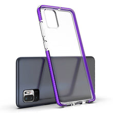 Заредете изображение във визуализатора на галерията – Spring Case clear TPU gel protective cover with colorful frame for Xiaomi Redmi Note 10 5G / Poco M3 Pro light blue - TopMag
