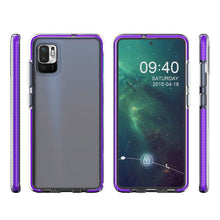 Заредете изображение във визуализатора на галерията – Spring Case clear TPU gel protective cover with colorful frame for Xiaomi Redmi Note 10 5G / Poco M3 Pro dark blue - TopMag
