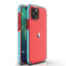 Заредете изображение във визуализатора на галерията – Spring Case clear TPU gel protective cover with colorful frame for iPhone 13 Pro Max light blue - TopMag
