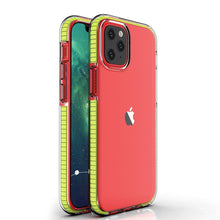 Заредете изображение във визуализатора на галерията – Spring Case clear TPU gel protective cover with colorful frame for iPhone 13 Pro yellow - TopMag
