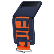Заредете изображение във визуализатора на галерията – Samsung Strap Silicone Cover case for Samsung Galaxy Z Flip 3 navy blue (EF-GF711TNEGWW) - TopMag
