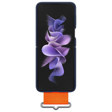Заредете изображение във визуализатора на галерията – Samsung Strap Silicone Cover case for Samsung Galaxy Z Flip 3 navy blue (EF-GF711TNEGWW) - TopMag
