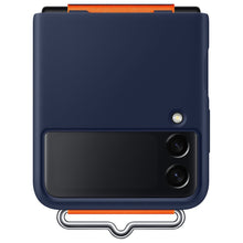 Заредете изображение във визуализатора на галерията – Samsung Strap Silicone Cover case for Samsung Galaxy Z Flip 3 navy blue (EF-GF711TNEGWW) - TopMag

