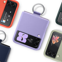 Заредете изображение във визуализатора на галерията – Samsung Ring Silicone Cover Case Cover for Samsung Galaxy Z Flip 3 Hanging Case Navy Blue (EF-PF711TNEGWW) - TopMag
