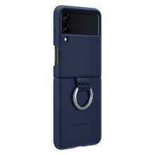 Заредете изображение във визуализатора на галерията – Samsung Ring Silicone Cover Case Cover for Samsung Galaxy Z Flip 3 Hanging Case Navy Blue (EF-PF711TNEGWW) - TopMag

