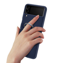Заредете изображение във визуализатора на галерията – Samsung Ring Silicone Cover Case Cover for Samsung Galaxy Z Flip 3 Hanging Case Navy Blue (EF-PF711TNEGWW) - TopMag
