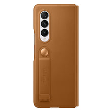 Заредете изображение във визуализатора на галерията – Samsung Leather Flip Cover Pouch Case for Samsung Galaxy Z Fold 3 Flip Case Stand Brown (EF-FF926LAEGWW) - TopMag
