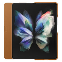Заредете изображение във визуализатора на галерията – Samsung Leather Flip Cover Pouch Case for Samsung Galaxy Z Fold 3 Flip Case Stand Brown (EF-FF926LAEGWW) - TopMag
