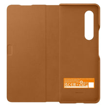 Заредете изображение във визуализатора на галерията – Samsung Leather Flip Cover Pouch Case for Samsung Galaxy Z Fold 3 Flip Case Stand Brown (EF-FF926LAEGWW) - TopMag
