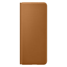 Заредете изображение във визуализатора на галерията – Samsung Leather Flip Cover Pouch Case for Samsung Galaxy Z Fold 3 Flip Case Stand Brown (EF-FF926LAEGWW) - TopMag
