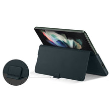 Заредете изображение във визуализатора на галерията – Samsung Leather Flip Cover Pouch Case for Samsung Galaxy Z Fold 3 Flip Cover Stand Black (EF-FF926LBEGWW) - TopMag
