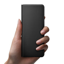 Заредете изображение във визуализатора на галерията – Samsung Leather Flip Cover Pouch Case for Samsung Galaxy Z Fold 3 Flip Cover Stand Black (EF-FF926LBEGWW) - TopMag
