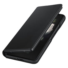 Заредете изображение във визуализатора на галерията – Samsung Leather Flip Cover Pouch Case for Samsung Galaxy Z Fold 3 Flip Cover Stand Black (EF-FF926LBEGWW) - TopMag
