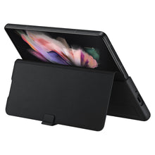 Заредете изображение във визуализатора на галерията – Samsung Leather Flip Cover Pouch Case for Samsung Galaxy Z Fold 3 Flip Cover Stand Black (EF-FF926LBEGWW) - TopMag

