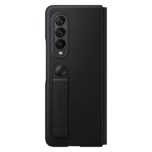 Заредете изображение във визуализатора на галерията – Samsung Leather Flip Cover Pouch Case for Samsung Galaxy Z Fold 3 Flip Cover Stand Black (EF-FF926LBEGWW) - TopMag
