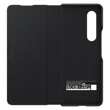 Заредете изображение във визуализатора на галерията – Samsung Leather Flip Cover Pouch Case for Samsung Galaxy Z Fold 3 Flip Cover Stand Black (EF-FF926LBEGWW) - TopMag
