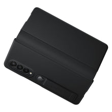 Заредете изображение във визуализатора на галерията – Samsung Leather Flip Cover Pouch Case for Samsung Galaxy Z Fold 3 Flip Cover Stand Black (EF-FF926LBEGWW) - TopMag
