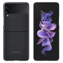 Заредете изображение във визуализатора на галерията – Samsung Aramid Cover Case Sleeve for Samsung Galaxy Z Flip 3 Housing Carbon Black (EF-XF711SBEGWW) - TopMag
