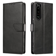 Заредете изображение във визуализатора на галерията – Magnet Case elegant bookcase type case with kickstand for Sony Xperia 10 III black - TopMag
