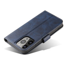 Заредете изображение във визуализатора на галерията – Magnet Case elegant bookcase type case with kickstand for iPhone 13 mini blue - TopMag
