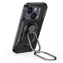 Заредете изображение във визуализатора на галерията – Joyroom Dual Hinge case for iPhone 14 Plus armored case with a stand and a ring holder black
