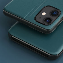 Заредете изображение във визуализатора на галерията – Eco Leather View Case elegant bookcase type case with kickstand for iPhone 13 purple - TopMag
