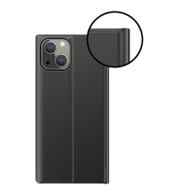 Заредете изображение във визуализатора на галерията – Sleep Case Bookcase Type Case with Smart Window for iPhone 13 mini black - TopMag
