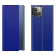 Заредете изображение във визуализатора на галерията – Sleep Case Bookcase Type Case with Smart Window for iPhone 13 mini blue - TopMag
