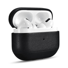 Заредете изображение във визуализатора на галерията – iCarer Leather Classic Nappa natural leather case for AirPods Pro black (IAP047-BK) - TopMag

