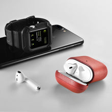 Заредете изображение във визуализатора на галерията – iCarer Leather Nappa natural leather case for AirPods 2 / AirPods 1 red (IAP044-RD) - TopMag
