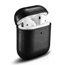 Заредете изображение във визуализатора на галерията – iCarer Leather Vintage natural leather case for AirPods 2 / AirPods 1 black (IAP031-BK) - TopMag
