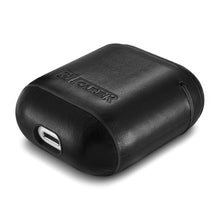 Заредете изображение във визуализатора на галерията – iCarer Leather Vintage natural leather case for AirPods 2 / AirPods 1 black (IAP031-BK) - TopMag
