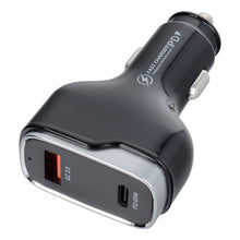 Заредете изображение във визуализатора на галерията – Car charger USB QC 3.0 18W + Type C PD 65W CC53-1A1C (Total 83W)
