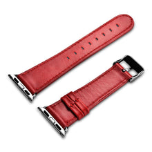 Заредете изображение във визуализатора на галерията – iCarer Leather Vintage wristband genuine leather strap for Watch 3 38mm / Watch 2 38mm / Watch 1 38mm red (RIW117-RD（38）) - TopMag
