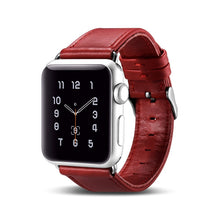Заредете изображение във визуализатора на галерията – iCarer Leather Vintage wristband genuine leather strap for Watch 3 38mm / Watch 2 38mm / Watch 1 38mm red (RIW117-RD（38）) - TopMag
