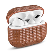 Заредете изображение във визуализатора на галерията – iCarer Leather Woven natural leather case for AirPods Pro brown (WMAP001-BN) - TopMag
