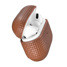 Заредете изображение във визуализатора на галерията – iCarer Leather Woven natural leather case for AirPods Pro brown (WMAP001-BN) - TopMag

