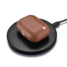 Заредете изображение във визуализатора на галерията – iCarer Leather Woven natural leather case for AirPods Pro brown (WMAP001-BN) - TopMag
