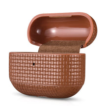 Заредете изображение във визуализатора на галерията – iCarer Leather Woven natural leather case for AirPods Pro brown (WMAP001-BN) - TopMag
