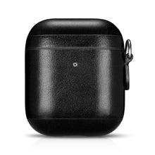 Заредете изображение във визуализатора на галерията – iCarer Leather Vintage natural leather case for AirPods 2 / AirPods 1 + Lanyard black (IAP035-BK) - TopMag
