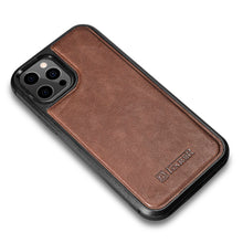 Заредете изображение във визуализатора на галерията – iCarer Leather Oil Wax case covered with natural leather for iPhone 12 Pro / iPhone 12 brown (ALI1205-BN) - TopMag
