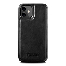 Заредете изображение във визуализатора на галерията – iCarer Leather Oil Wax case covered with natural leather for iPhone 12 mini black (ALI1204-BK) - TopMag
