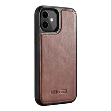 Заредете изображение във визуализатора на галерията – iCarer Leather Oil Wax case covered with natural leather for iPhone 12 mini brown (ALI1204-BN) - TopMag
