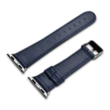 Заредете изображение във визуализатора на галерията – iCarer Leather Vintage wristband genuine leather strap for Watch 3 38mm / Watch 2 38mm / Watch 1 38mm dark blue (RIW117-DB（38）) - TopMag

