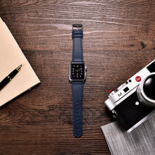 Заредете изображение във визуализатора на галерията – iCarer Leather Vintage wristband genuine leather strap for Watch 3 38mm / Watch 2 38mm / Watch 1 38mm dark blue (RIW117-DB（38）) - TopMag
